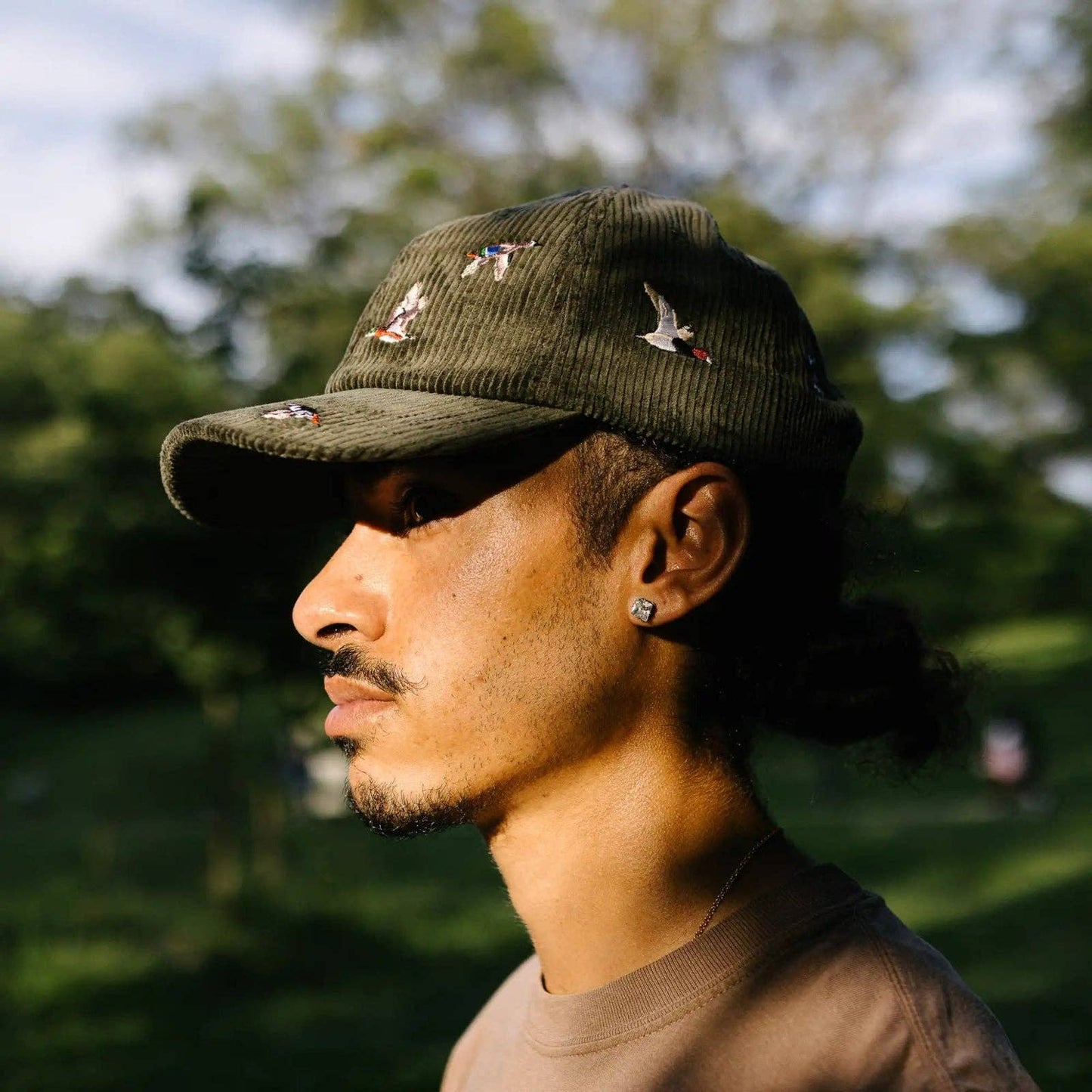 Ducks Corduroy Hat: Olive