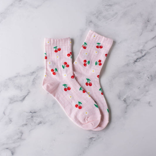 Fruit Casual Socks: Pink
