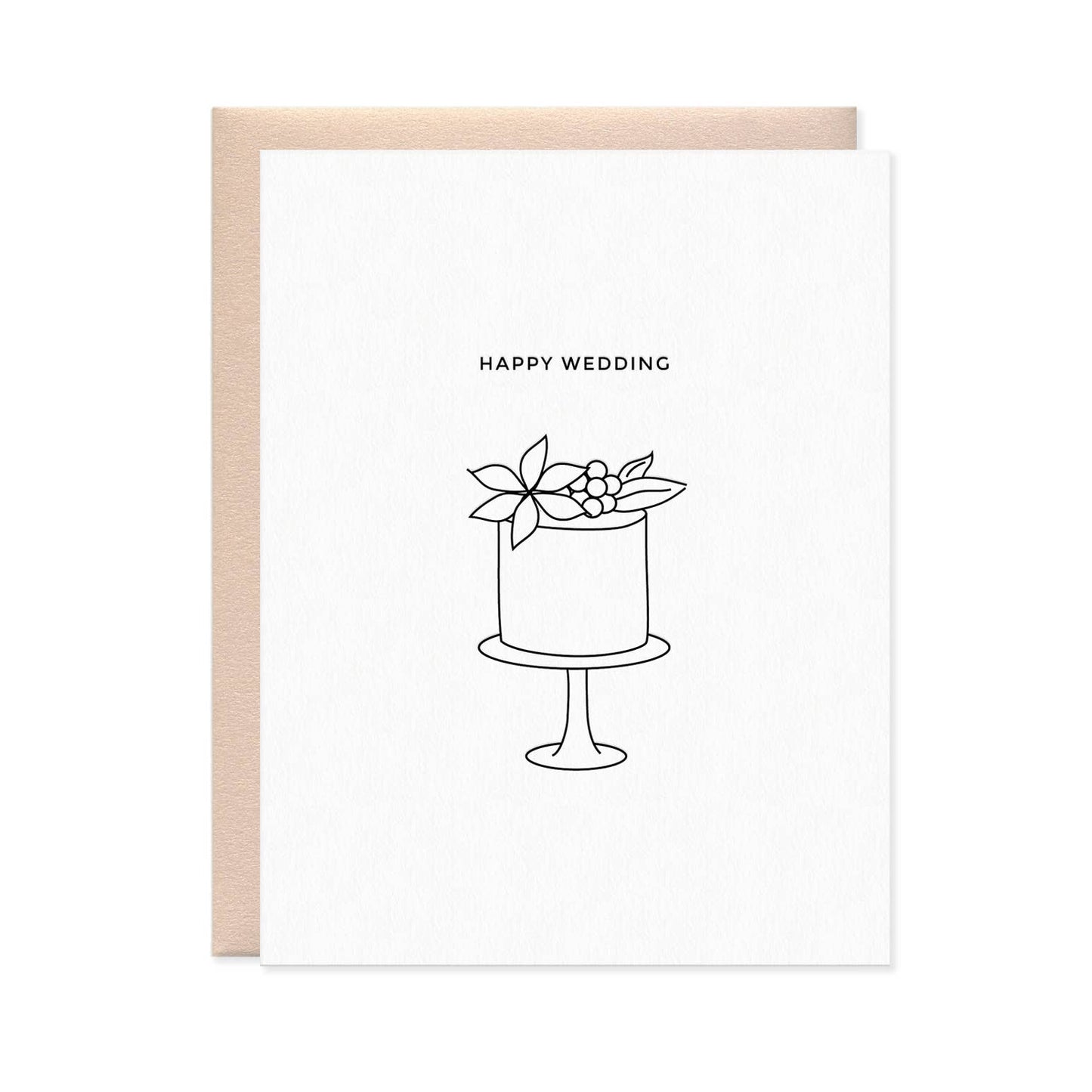 Linework Wedding Cake Letterpress Greeting Card