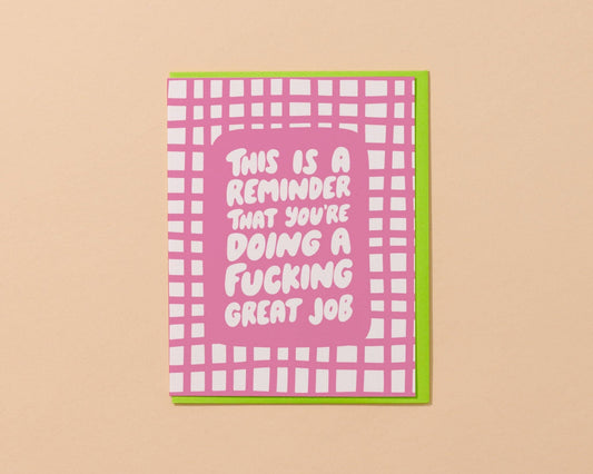 Encouragement Card by Your Gal Kiwi | Doing a Great Fuckin Job