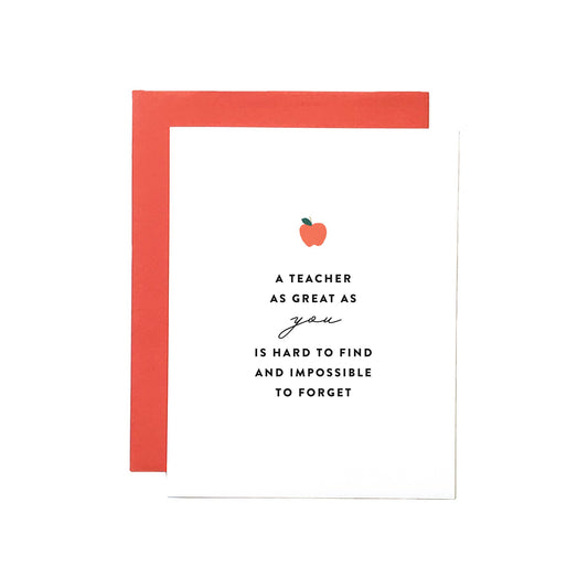 Great Teacher Teacher Appreciation Card