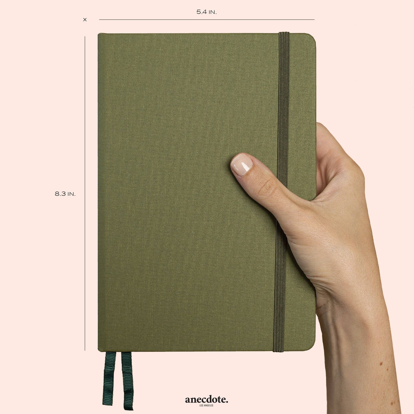 The Daily Planner - Hardcover with Library Buckram Cover: Olive