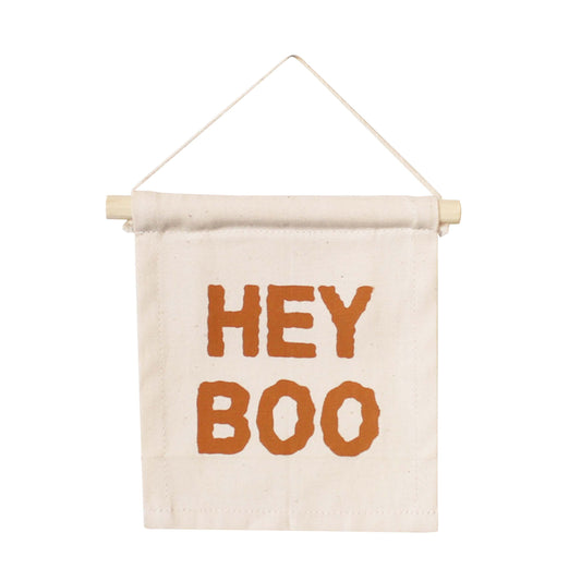 Hey Boo Canvas Hang Sign