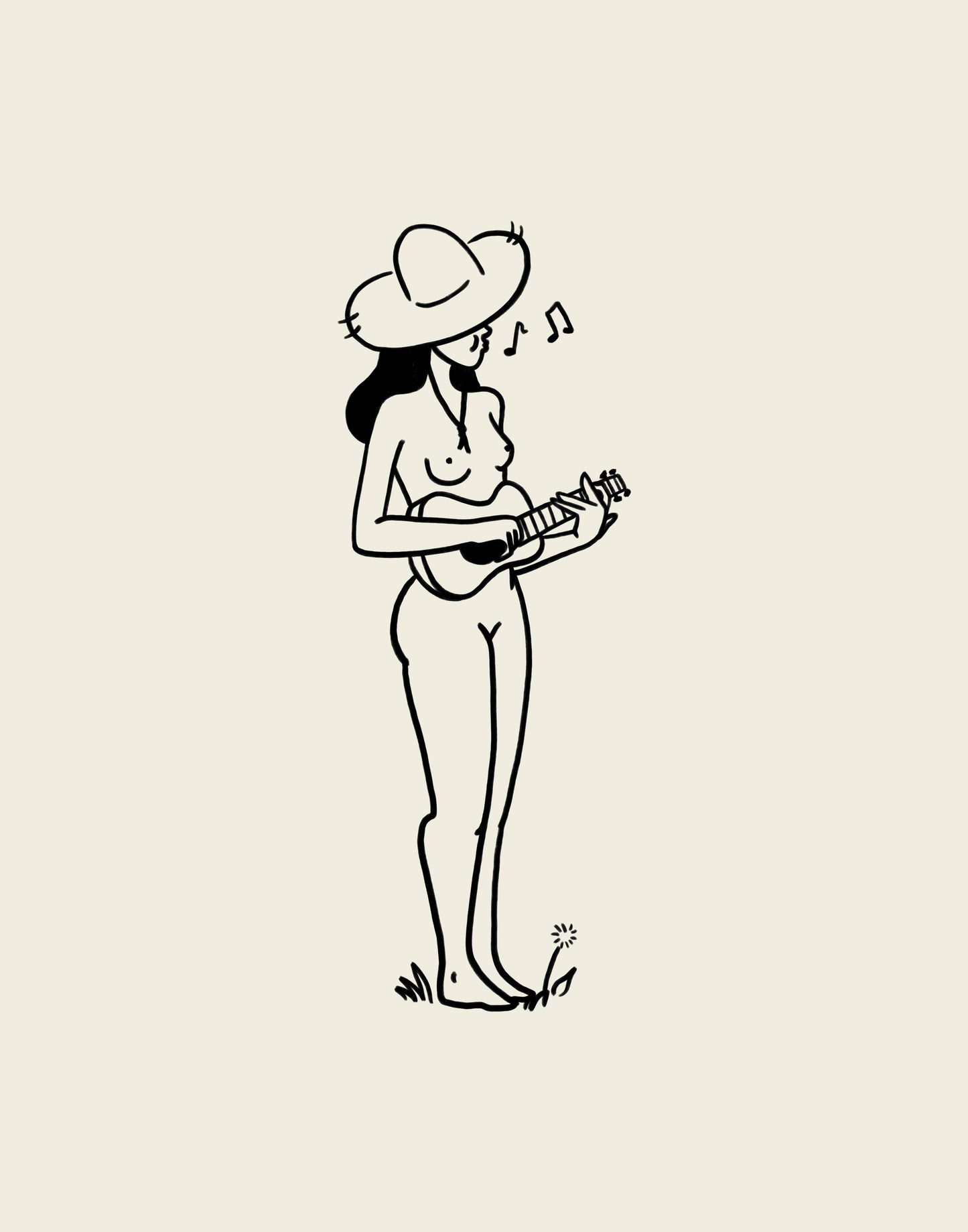 Music Lover Coastal Inspired Minimal Art Print: Medium