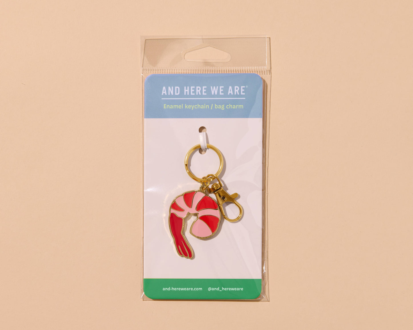 Shrimp Enamel Keychain & Bag Charm