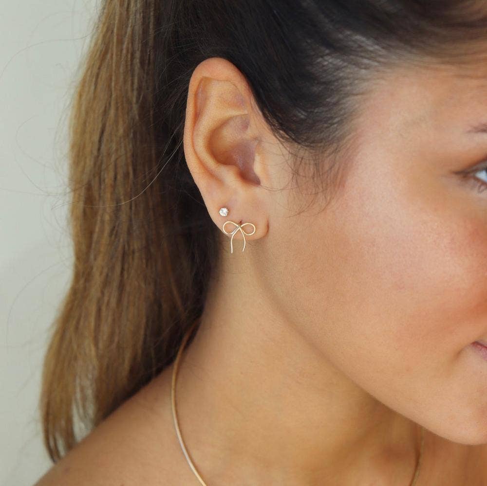 Mini Bow Studs in 14k Gold Fill
