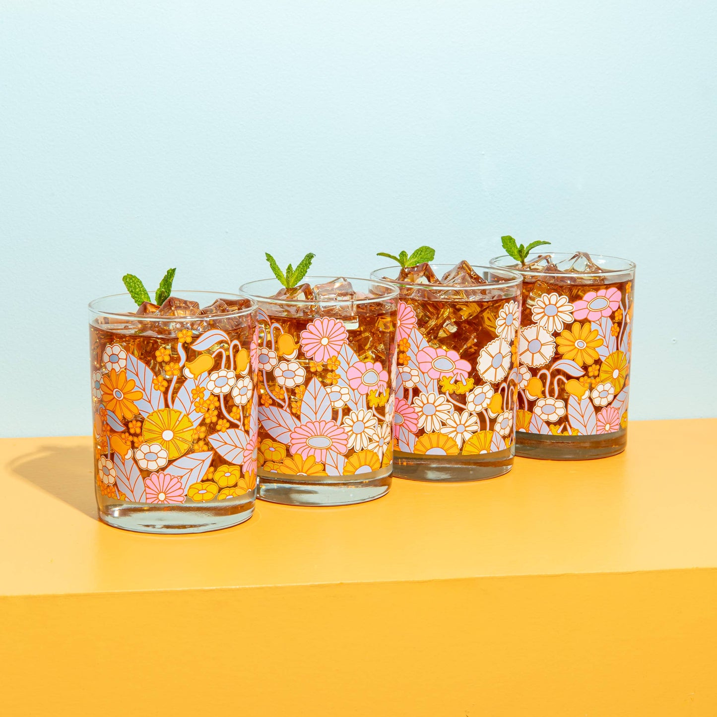 Gatherin Flower Rocks Glass