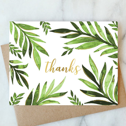 Leaf Thanks Card