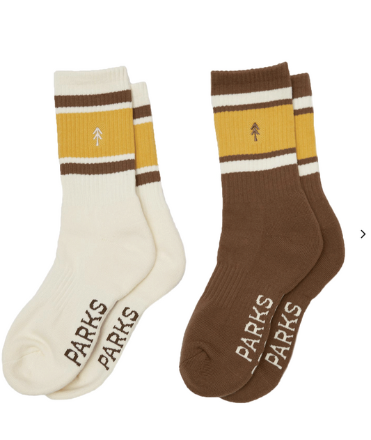 White & Gold Trail Crew Tube Sock 2 Pack
