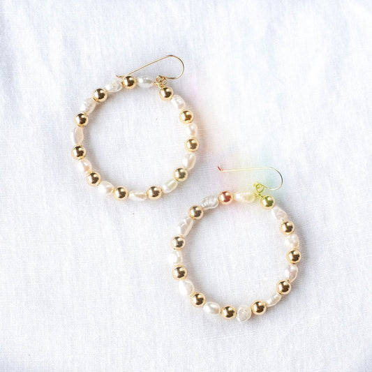 Infinity Pearl Hoops