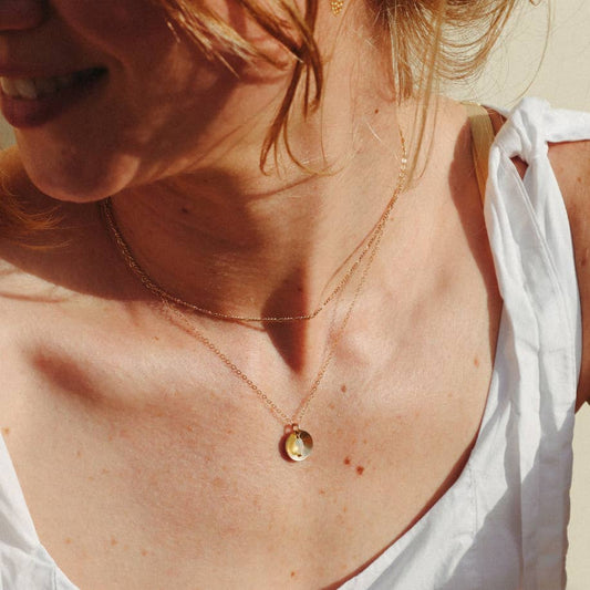 Cove Necklace with Opal Drop: Sterling Silver / 16"