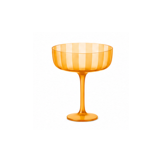 Stripe Coupe Glass: Butter Yellow