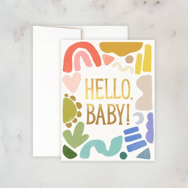 Baby Shapes Greeting Card with Gold Foil