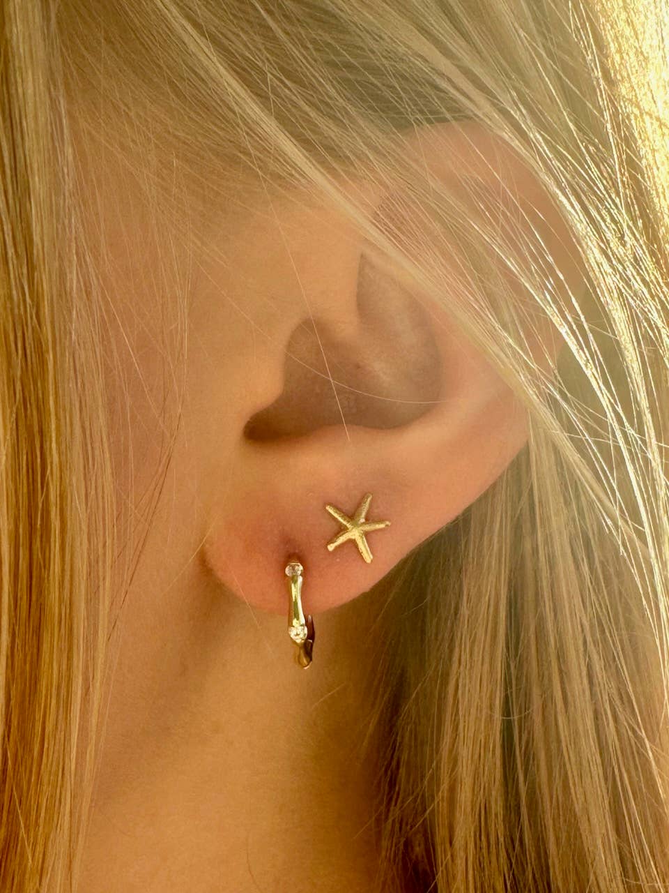 Capri Huggie Hoops with CZ accents