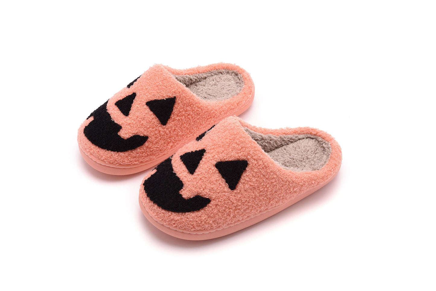 Halloween Pumpkin Orange House Slippers | X-Large