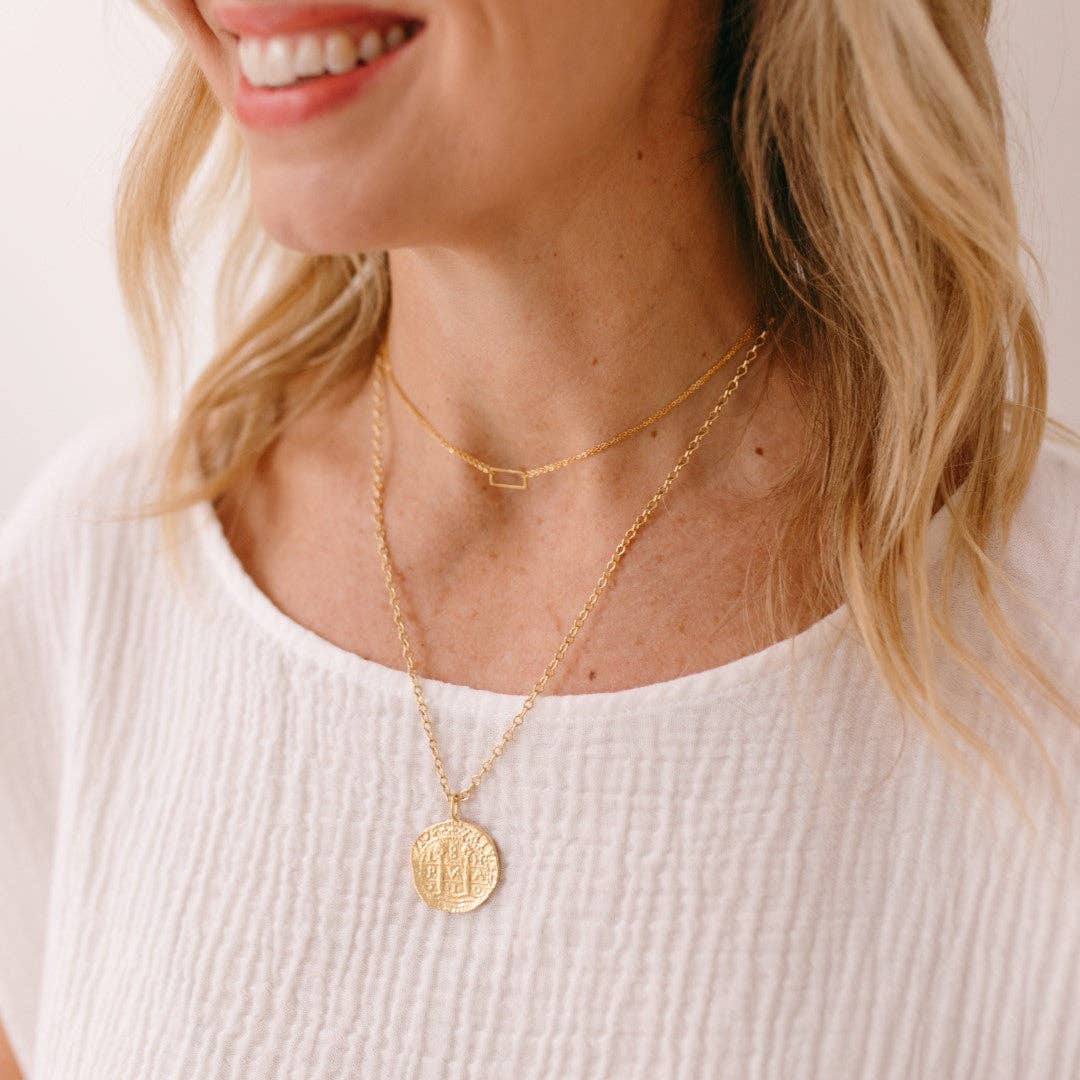 Rectangle Necklace: Gold
