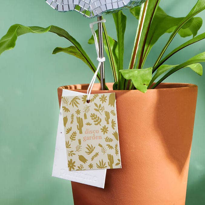 Mirror Disco Ball Decorative Plant Stakes | Disco Cactus