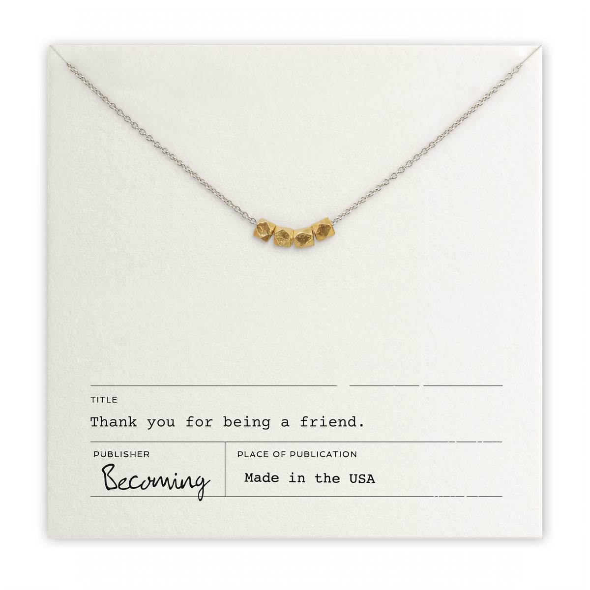 Thank You for Being a Friend Necklace