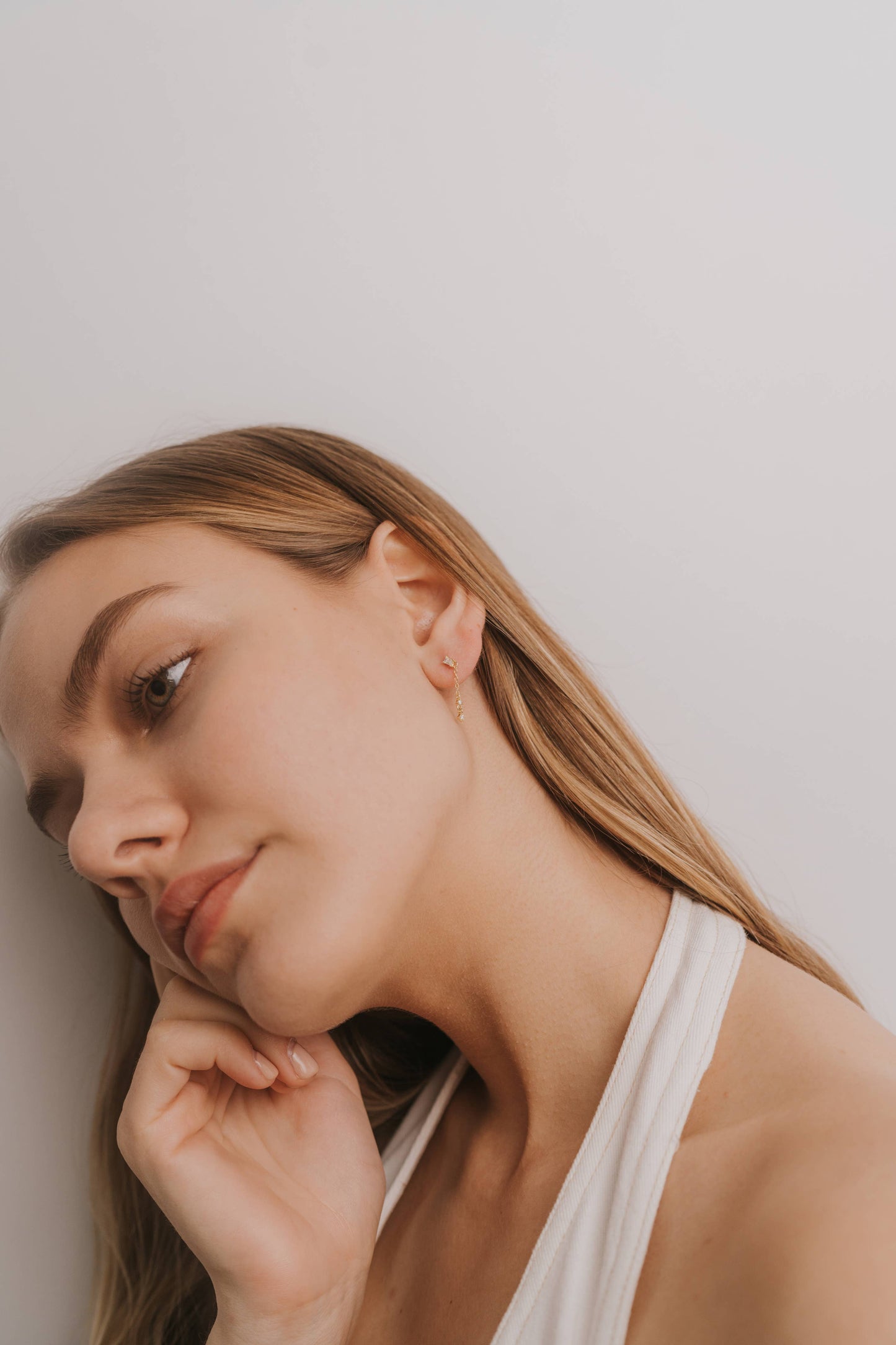 Baguette Drop Earrings | Gold