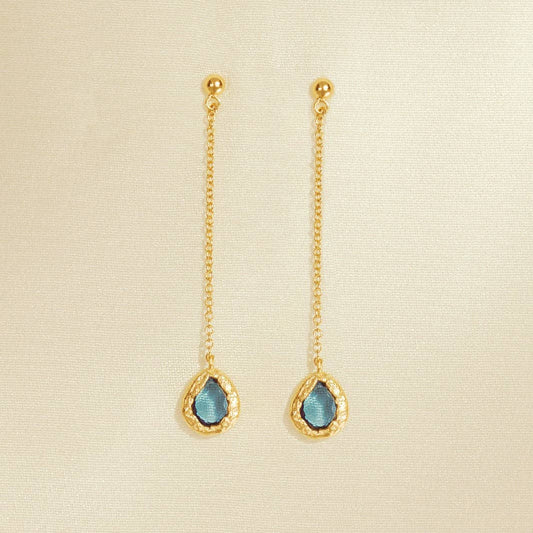 Lysia Cerulean Blue Long Earrings