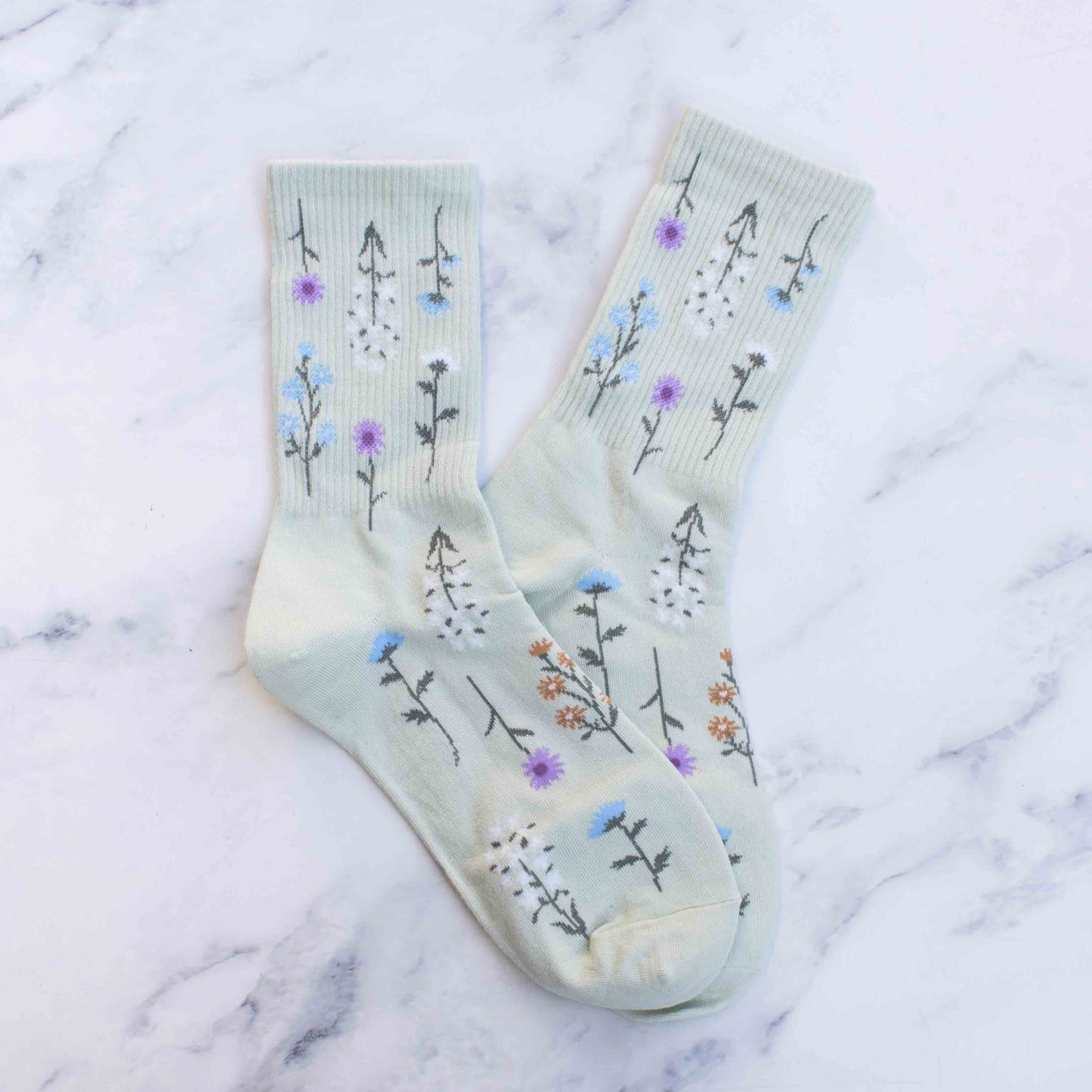 Women's Botanical Garden Casual Socks: Cream