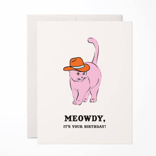 Meowdy Birthday Greeting Card
