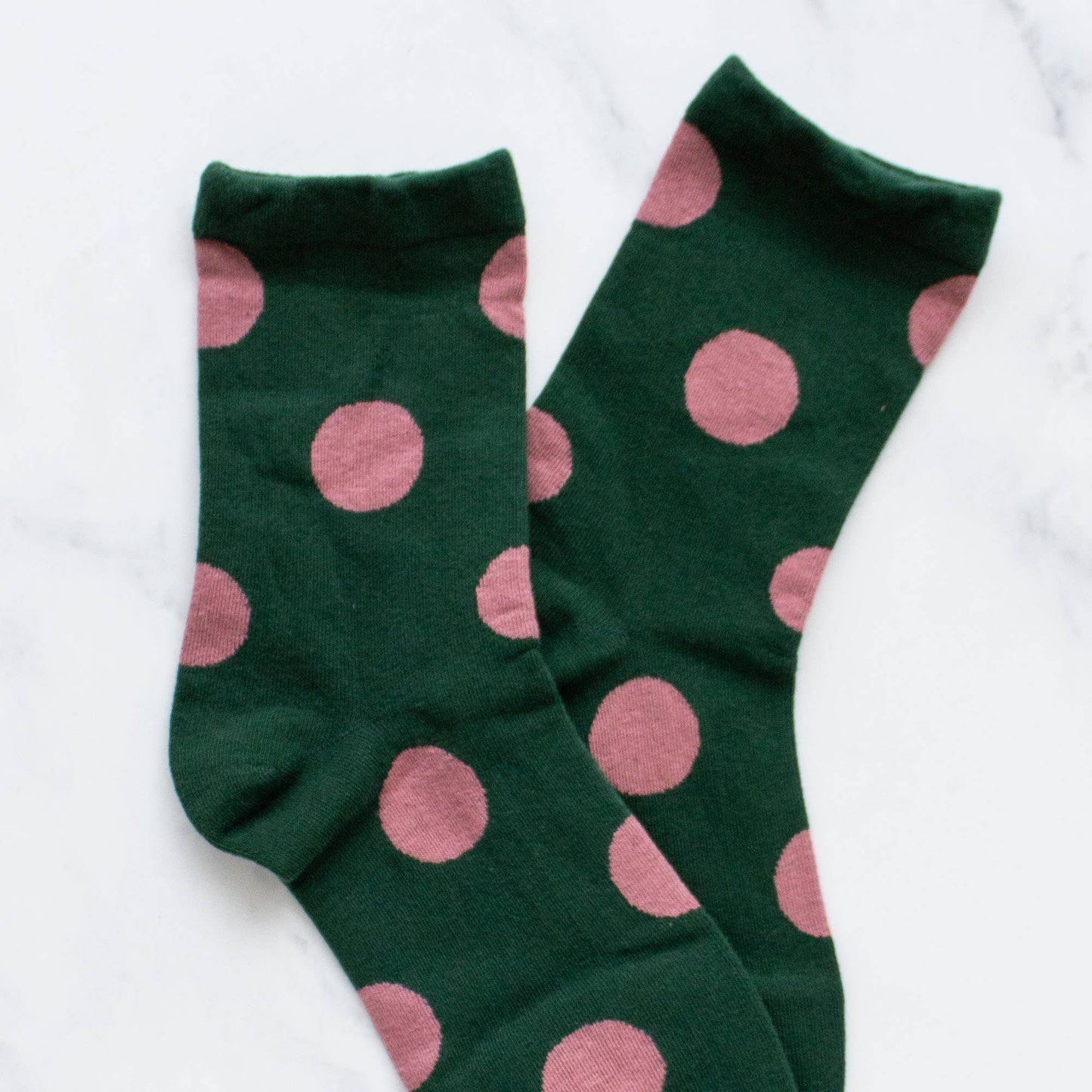 Abstract Polka Dots Casual Socks | Dark Green