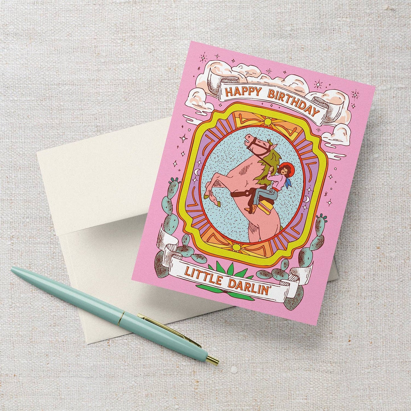 Darlin’ Cowgirl Birthday A2 Greeting Card