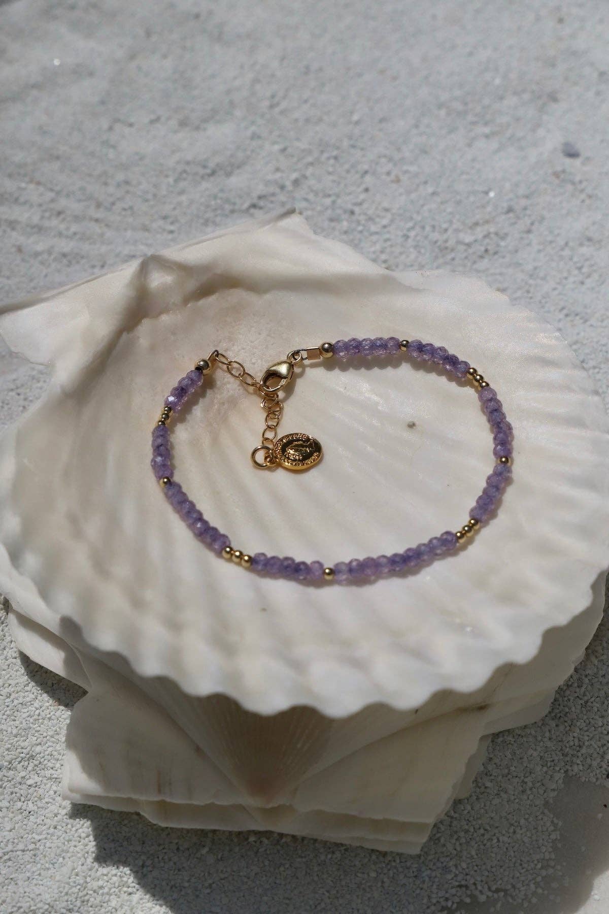 LAVENDER AMETHYST QUARTZ BEADED BRACELET