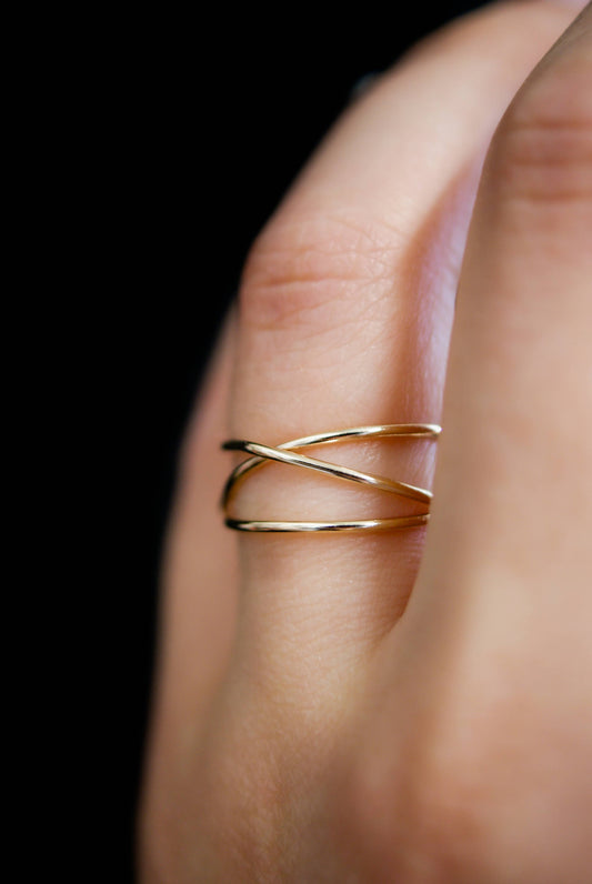 Smooth Small Thin Wraparound Ring | 14K Gold Fill | 6