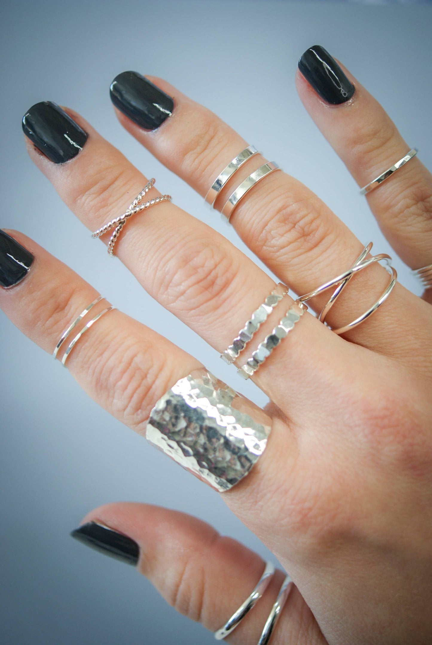 Small Wraparound Ring, Sterling Silver: Smooth / 7 / Thin