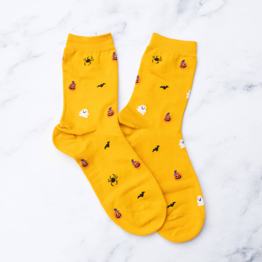 Halloween Spooky Casual Socks | Rich Yellow