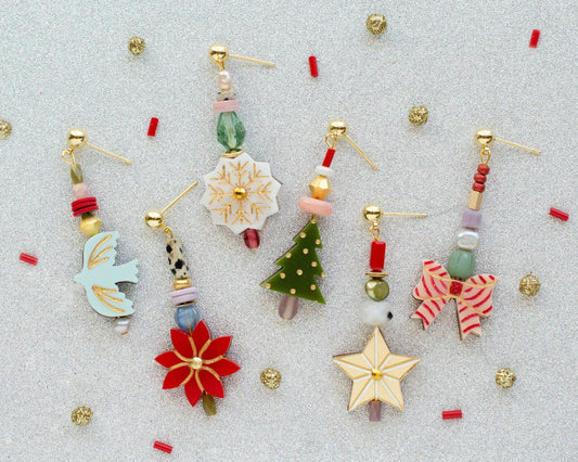 Christmas Acrylic Mix and Match Earrings| Bow