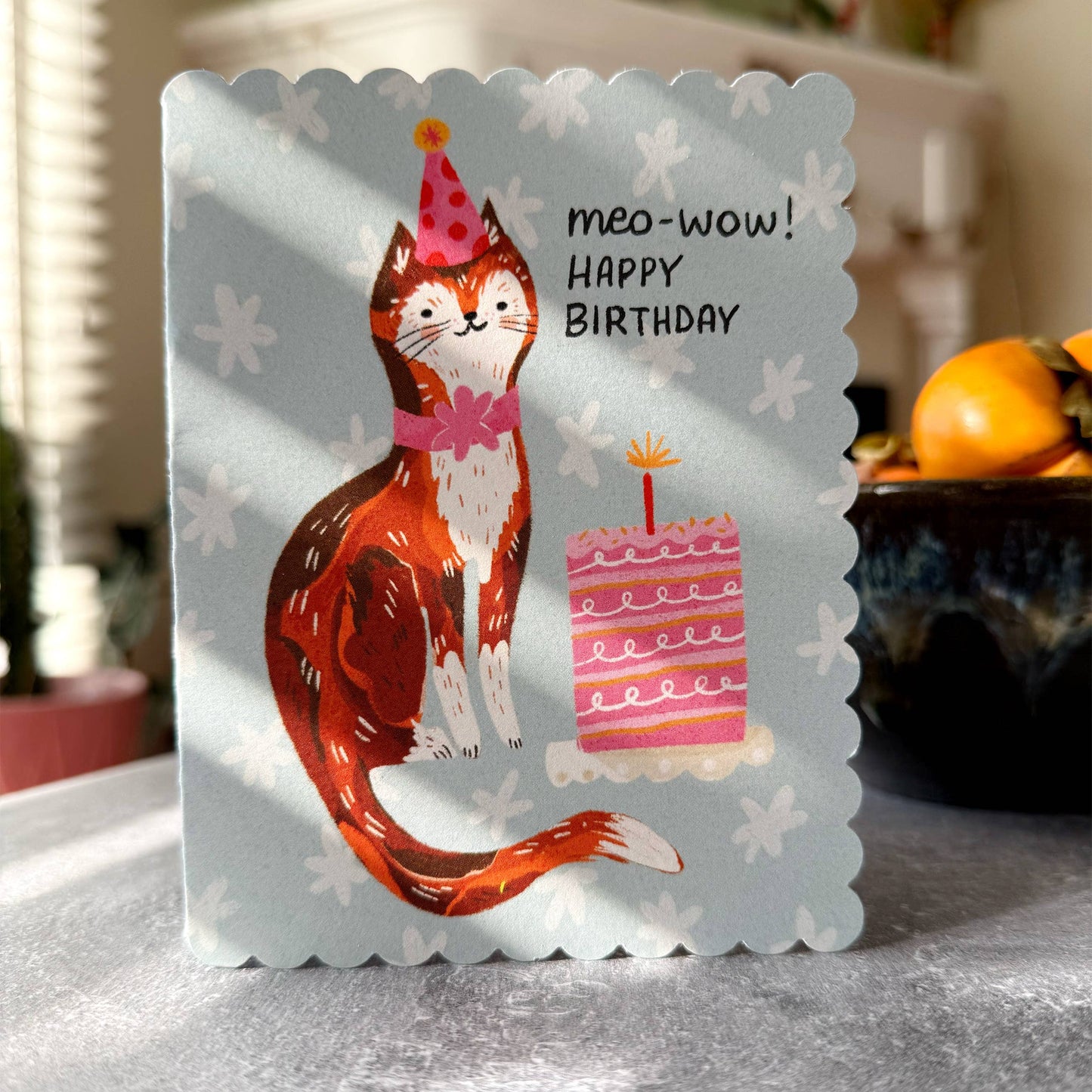 Meo-Wow Cute Cat Birthday Cat Card