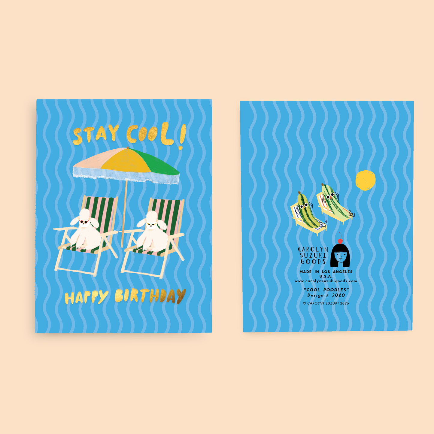 COOL POODLES - Birthday Card