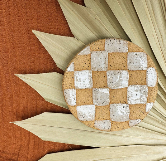 Ceramic Checkered Jewelry Dish