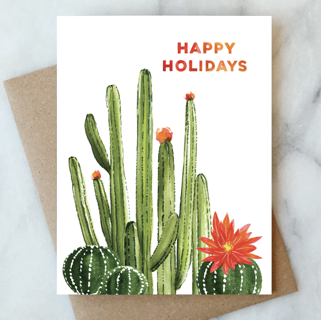 Happy Holidays Blooming Cactus