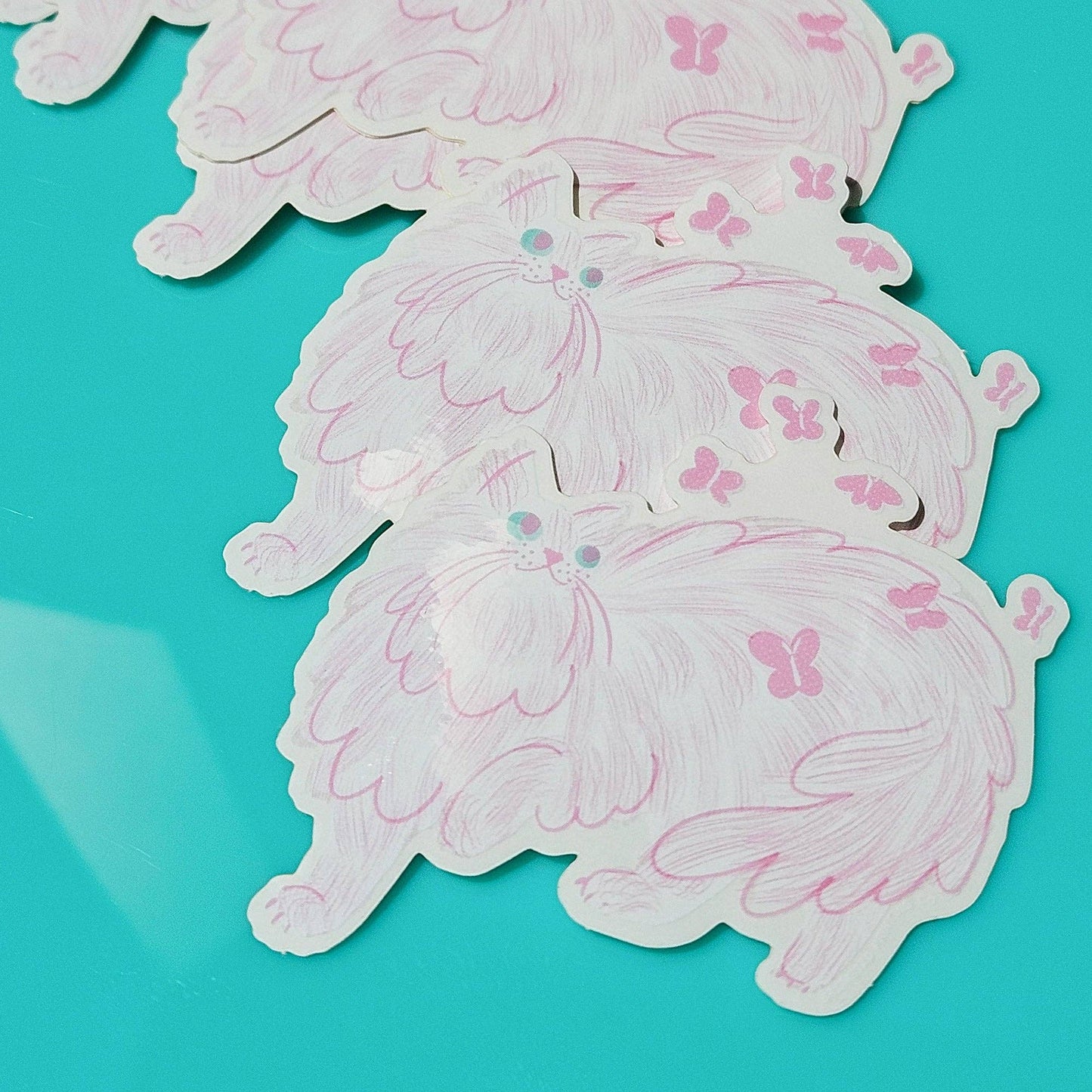 Butterfly Cat - Clear Sticker