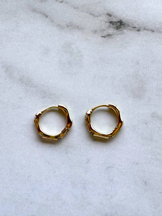 Capri Huggie Hoops with CZ accents