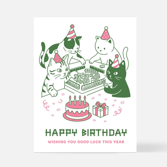 Mahjong Birthday Cats