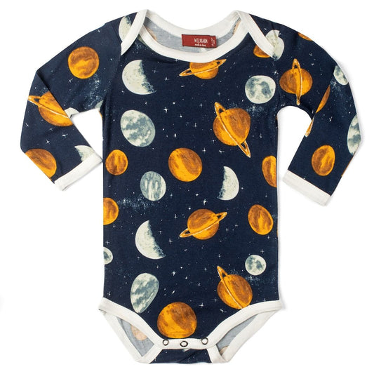 Milkbarn Long Sleeve One Piece - Planets