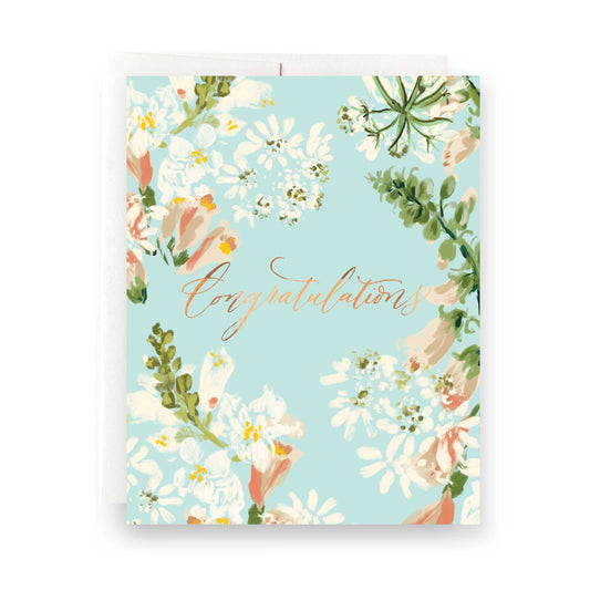 Sky Floral Congratulations Card
