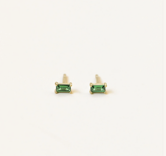 Emerald Baguette Earrings