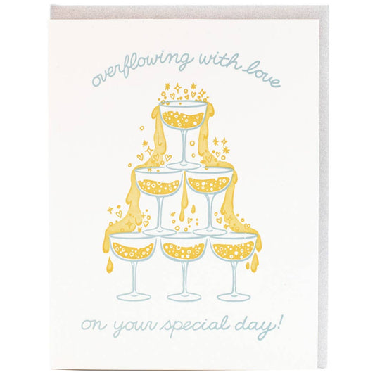 Champagne Tower Wedding Card