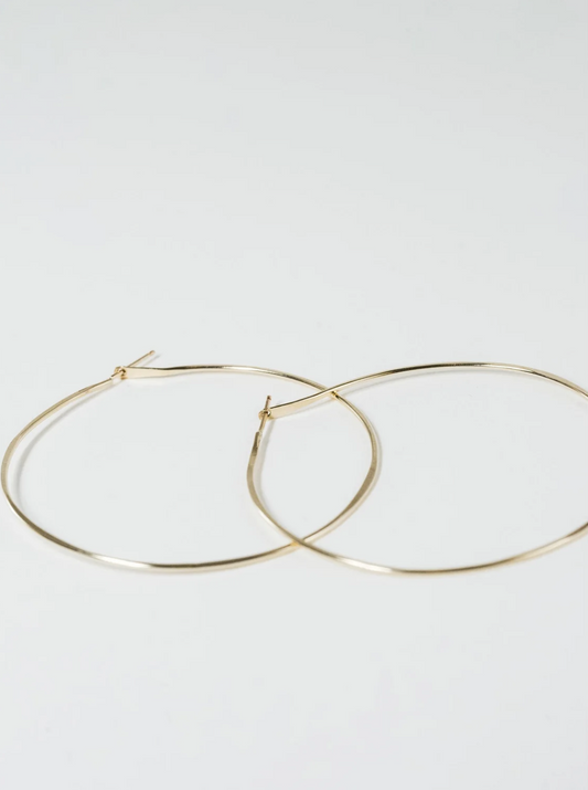 Gold Hammered Hoops