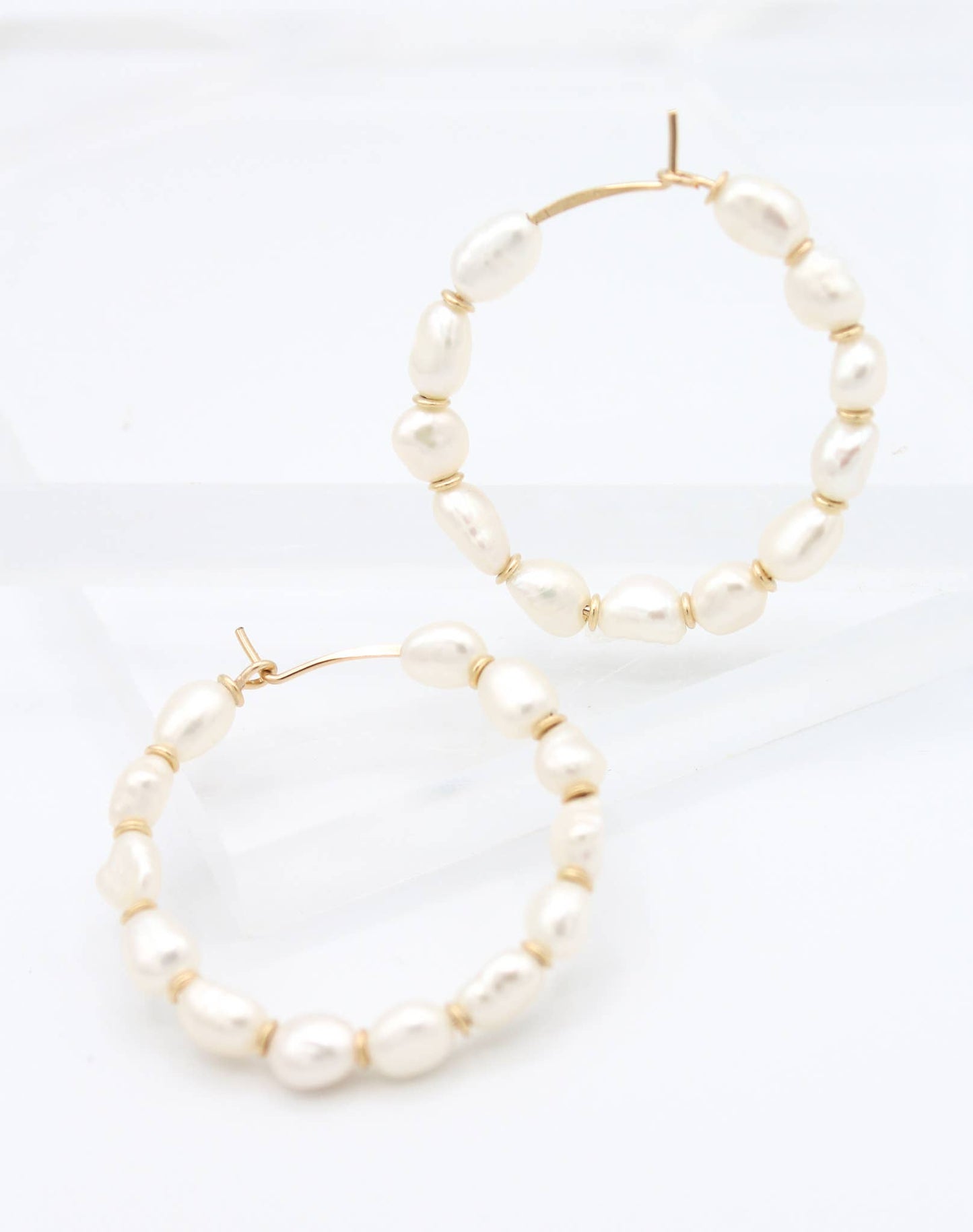 The Modern Pearl Hoop: 1.25"