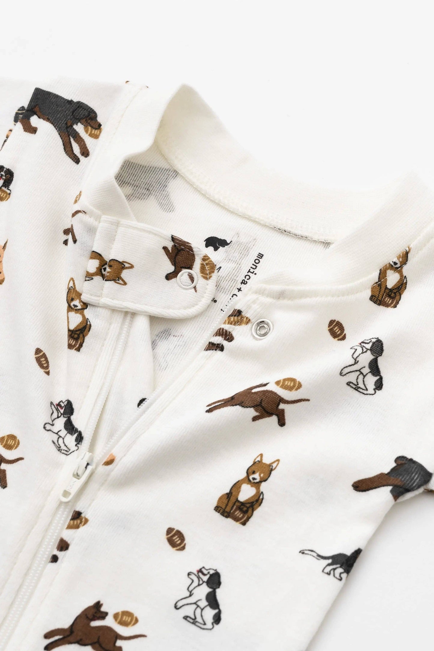 One-Piece Baby Pajamas_Football Pups: Unisex / Football Pups / 3-6m