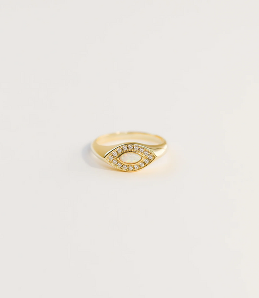 Opal Evil Eye Ring