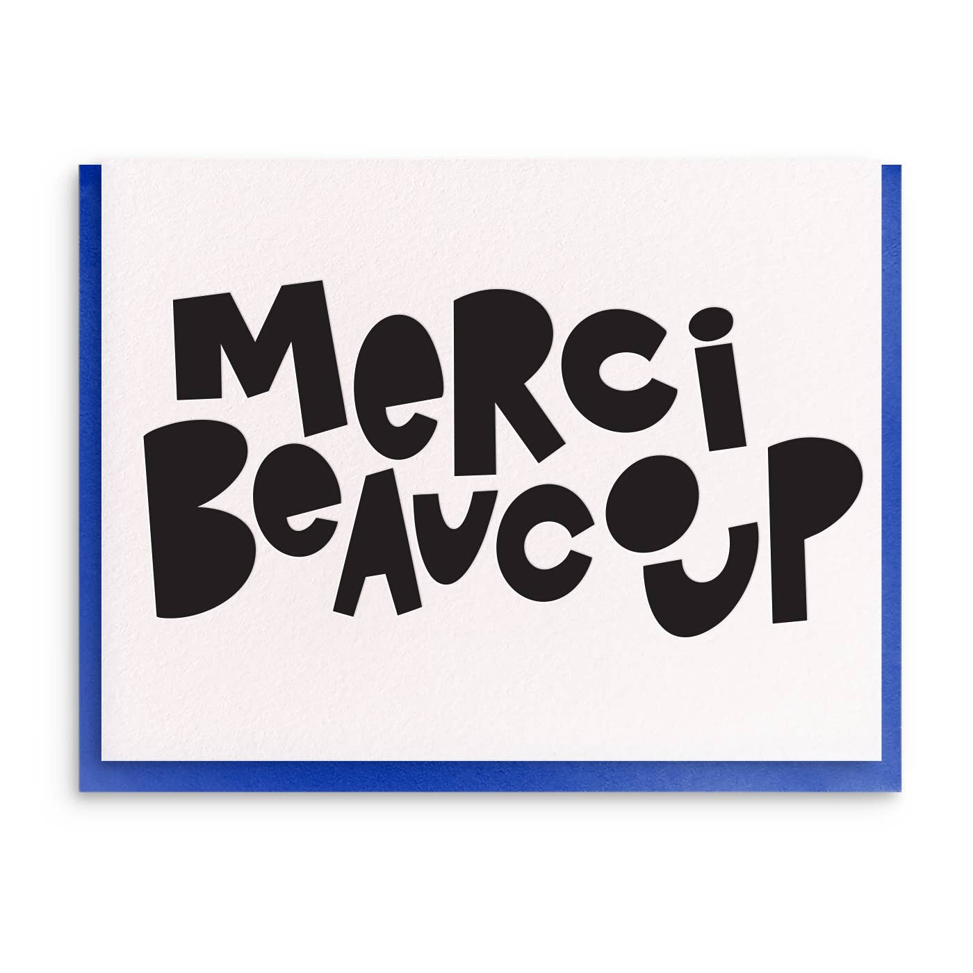 Mercie Beaucoup, Letterpress Thank You Greeting Card