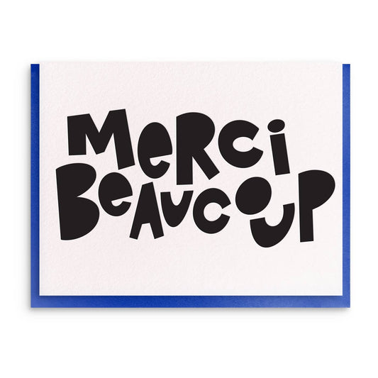 Mercie Beaucoup, Letterpress Thank You Greeting Card